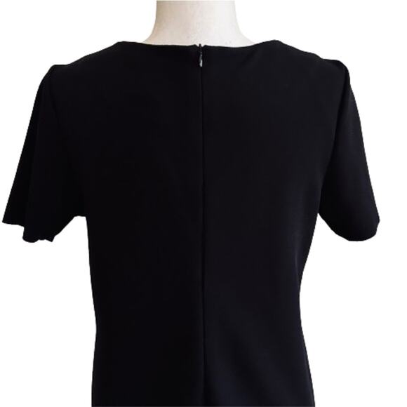 Chelsea & Theodore Black Pink Embroidered Floral Short Sleeve Shift Dress Size 6 - Picture 5 of 12